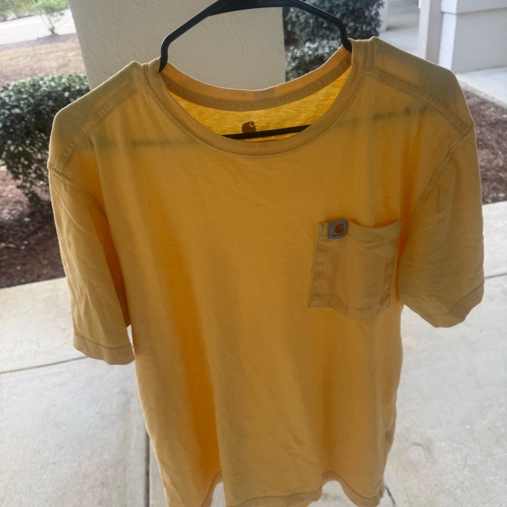 Carhartt Mustard Short Sleeve Tee Pocket Relaxed Size Medium